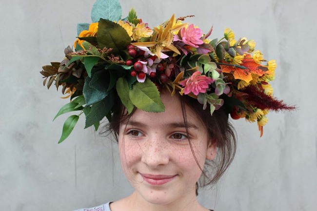 Jesienne Nastroje, zjawiskowy wianek na głowę, śr.33cm 