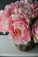 bardzo bogaty kosz z różowymi peoniami Provance wys.48cm 