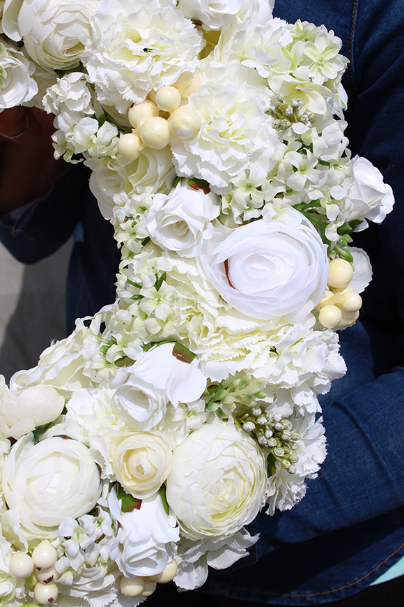 biało-kremowy wianek Biel, śr. 30cm