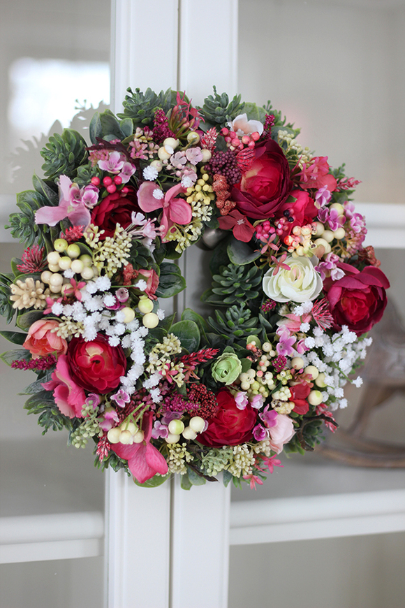 Wiosenny wianek Karmon 2 na drzwi, śr.28cm