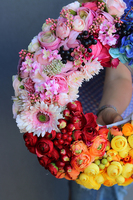 Bajeczna Tęcza, bogaty tęczowy wianek, śr.42cm  