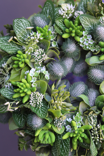 dekoracyjny zielony wianek, Ziołowy Leaves, śr.35cm