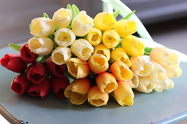 bukiet tulipanów gumowych, Menato Cream, 7szt. dł.27cm