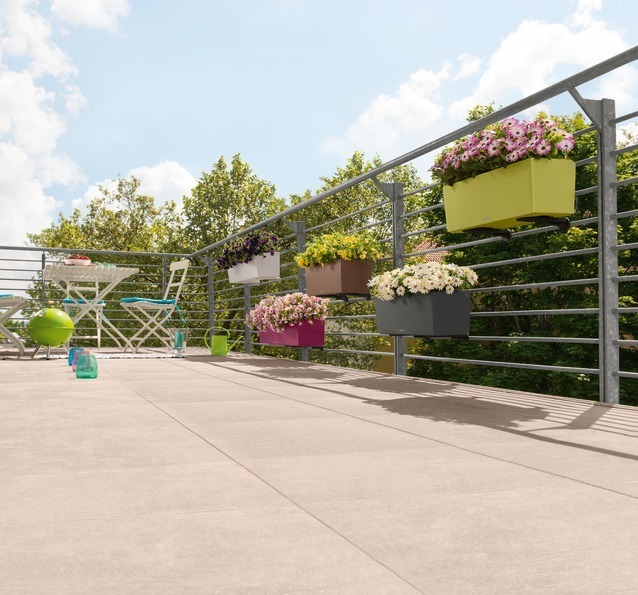 Balconera, elegancka donica z nawadnianiem, szara, dł.80cm