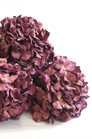 Burgundia, bukiet sztucznych hortensji, bordo, dł.75cm, 3szt
