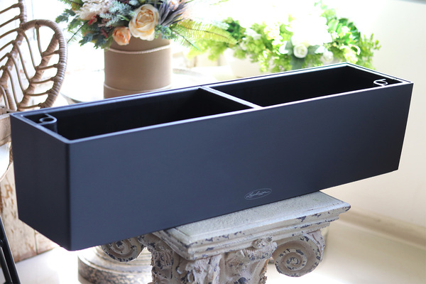 Balconera, elegancka donica z nawadnianiem, szara, dł.80cm 