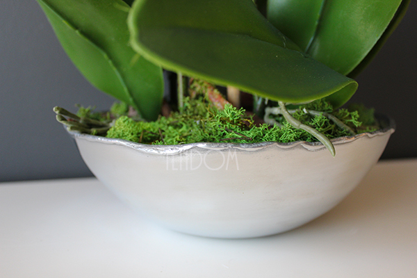 sztuczny storczyk Silver Dreams 3 w srebrnej, aluminiowej donicy, wys.68cm