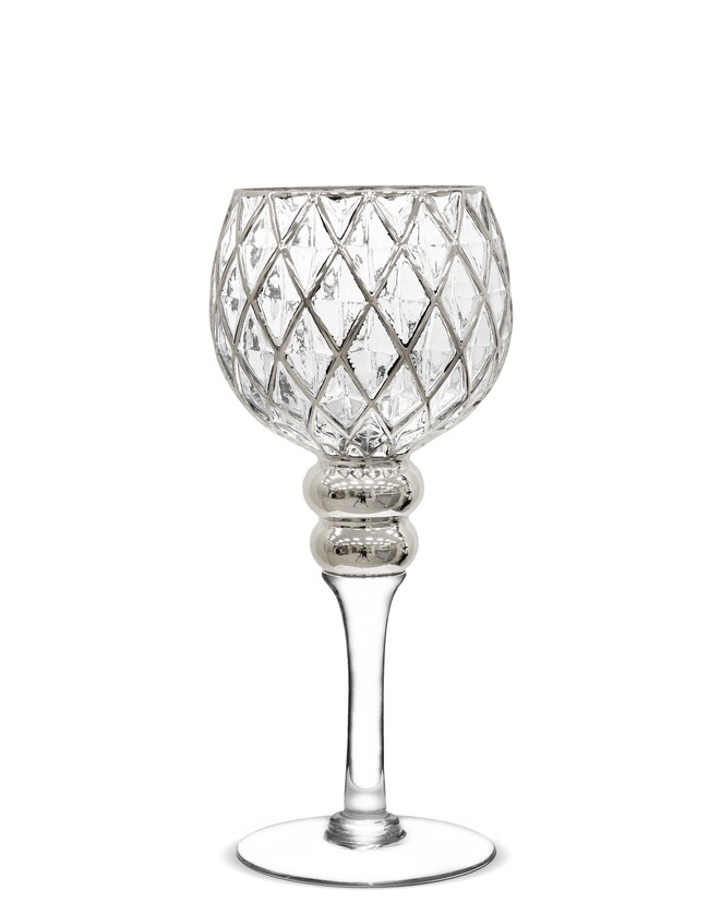 elegancki świecznik glamour, Forester Crystal, wys.30cm