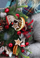 bożonarodzeniowy wianek / dekoracja, Zimowy Wieczór, śr.24cm