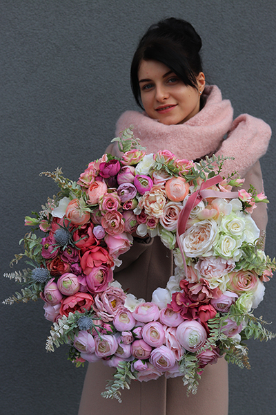 bogaty wianek na drzwi, Carmen Canoe, śr.48cm