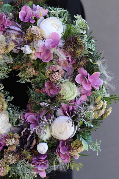 Bellanova, gęsty wianek z puszkami dmuchawca, śr.40cm