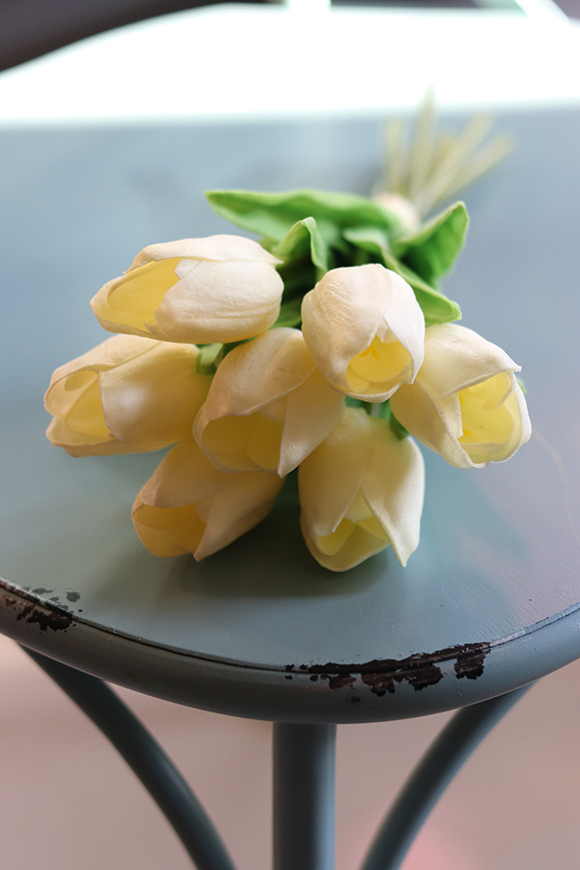 bukiet tulipanów gumowych, Menato Cream, 7szt. dł.27cm