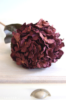 Burgundia, bukiet sztucznych hortensji, bordo, dł.75cm, 3szt