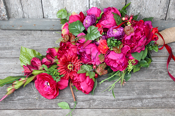 dekoracja, wiązanka nagrobna Premium, dł.77cm 