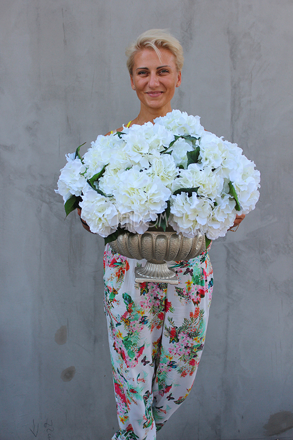 Carlos kompozycja kwiatowa z hortensji, wys.48cm