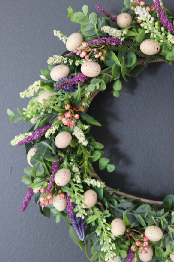 dekoracyjny wianek na drzwi Jajka Wielkanocne, śr.34cm