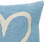 poszewka Z Sercem, niebieska, wym.45x45cm