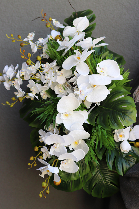 kompozycja Monstera & Orchidea, wym.32x38x56cm