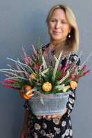 jesienna kompozycja z wrzosami i dyniami, Gerina, wym.32x53cm