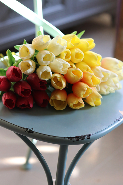 bukiet tulipanów gumowych, Menato Cream, 7szt. dł.27cm