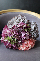 kosz z kwiatami Romantyczna Hortensja Fiolet 28x28cm