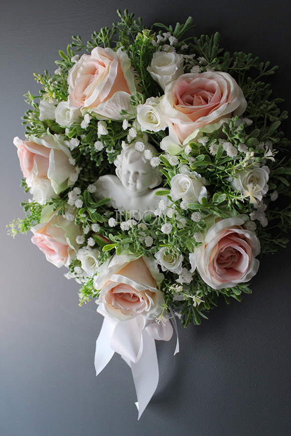 wianek dekoracyjny Komunijny Anioł, śr.32cm