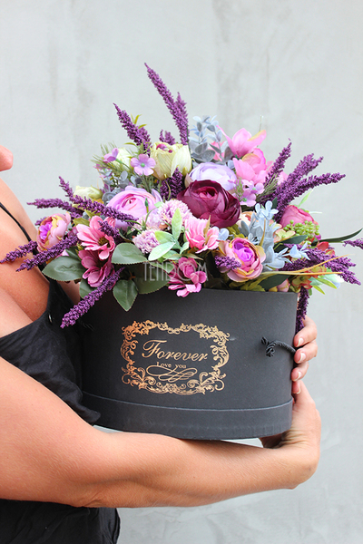 Jesienna Aura, kompozycja kwiatowa / bukiet / flowerbox wys.34cm 