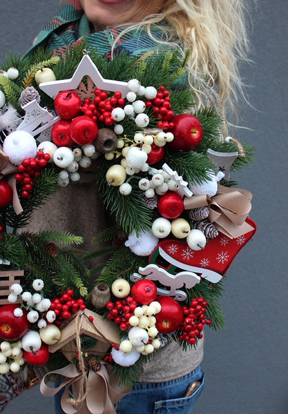 uroczy wianek / stroik dekoracyjny Christmas with tenDOM, śr.40cm  