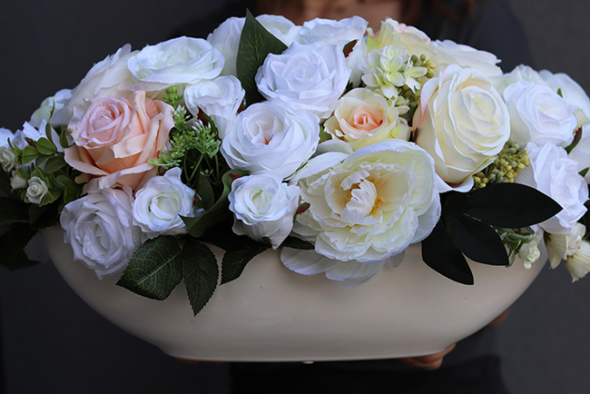 ekskluzywna kompozycja kwiatowa Laos Verdana, wys.30cm, dł.50cm