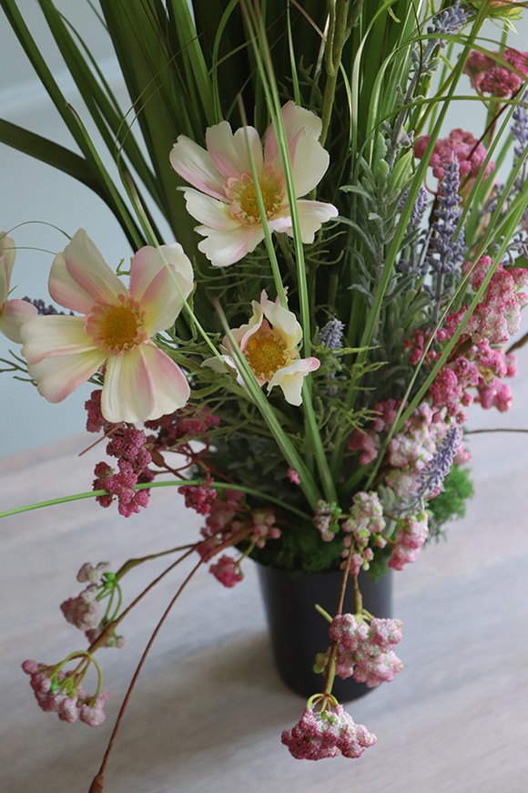 Łąka Silvietta, kompozycja traw w plastikowym  wkładzie do wazonu, wys.90cm