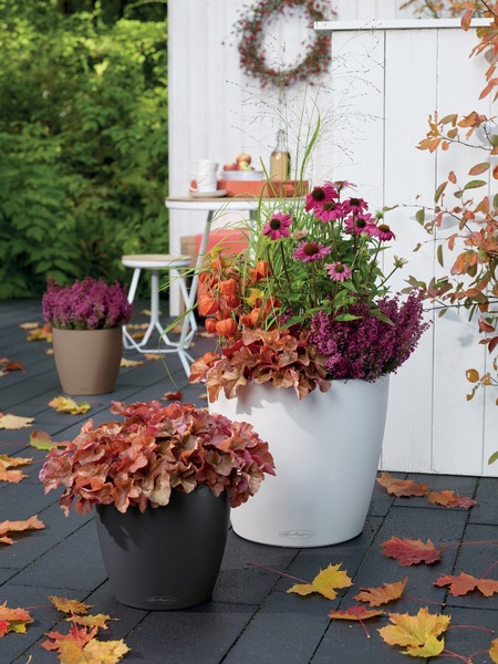 Classico, elegancka donica z nawadnianiem, biała, wym.40x43cm