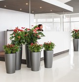 Rondo, wysoka donica z nawadnianiem, antracyt, wym.75x40cm