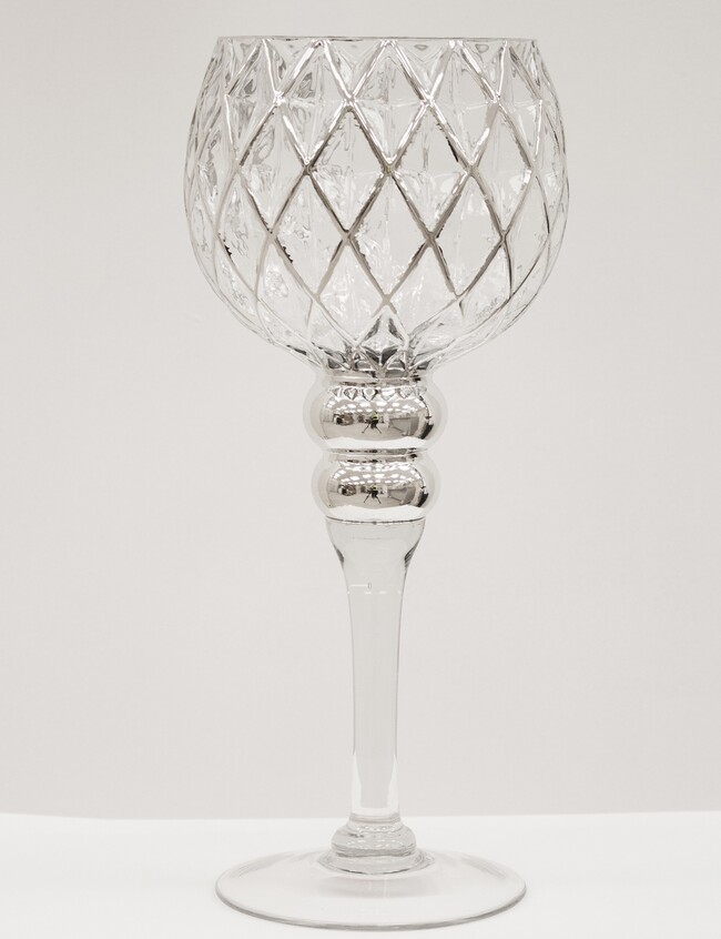 elegancki świecznik glamour, Forester Crystal, wys.30cm