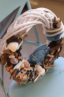 Grot, marynistyczny wianek z ceramiczną rybą, śr.36cm