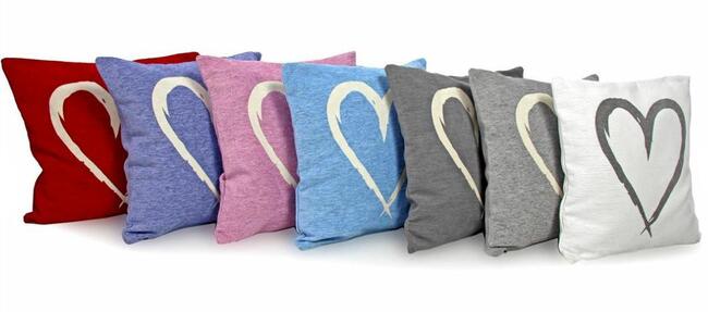 poszewka Z Sercem, niebieska, wym.45x45cm