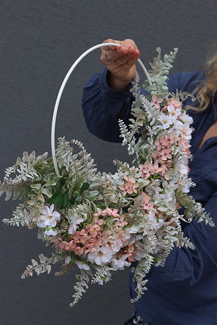 Lunatto Subtelle, wyjątkowy wianek na drzwi na obręczy, śr.52cm