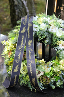 bogaty wieniec pogrzebowy / wiązanka z wstęgą, Zielone Marzenie XXL, śr.66cm