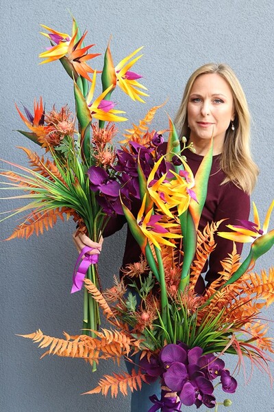 Gedonata Strelicja 2, egzotyczny bukiet do wazonu, wys.93cm