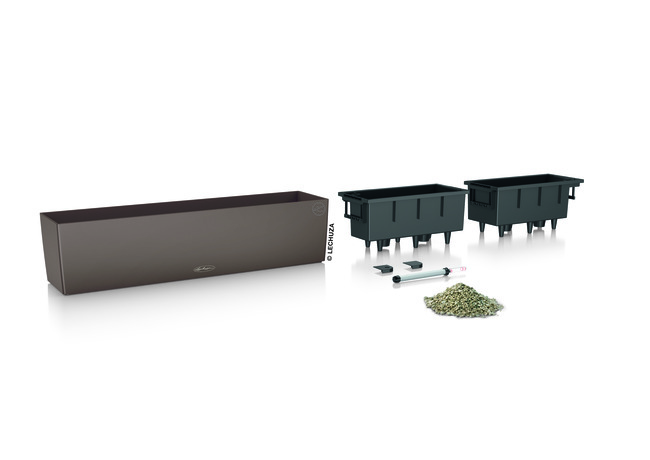 Balconera, elegancka donica z nawadnianiem, brąz, dł.80cm