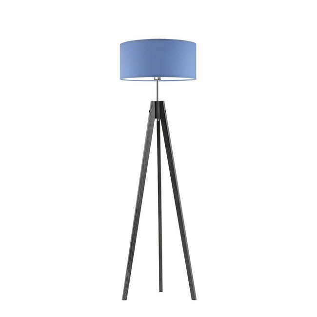 lampa podłogowa, Haiti, niebieska / heban, wys.138cm