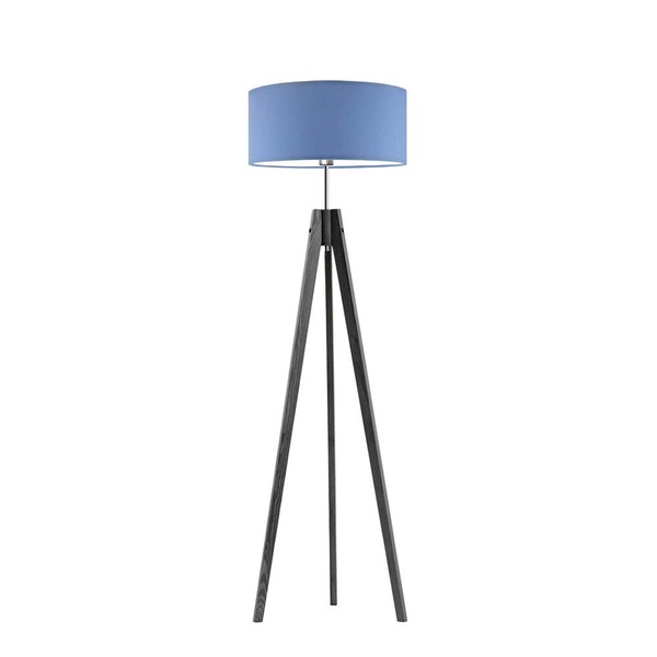 lampa podłogowa, Haiti, niebieska / heban, wys.138cm
