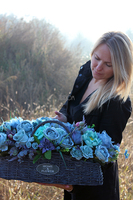 podłużny kosz w niebieskiej tonacji Theresa Big 30x73cm