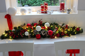 girlanda / dekoracja na stół Karminowa, dł.1.6m