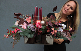 Bordo Deluxe, świąteczny stroik, wym. 34x35x50cm