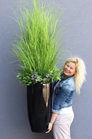 Fiberglass Grande Tenomo, trawy i sukulenty w donicy fiberglass,wys.160cm 