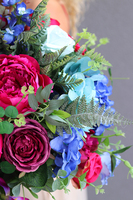 Janina Pink&Blue, kompozycja kwiatowa nagrobna wys.35,śr.50cm