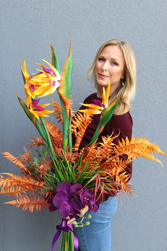 Gedonata Strelicja 2, egzotyczny bukiet do wazonu, wys.93cm