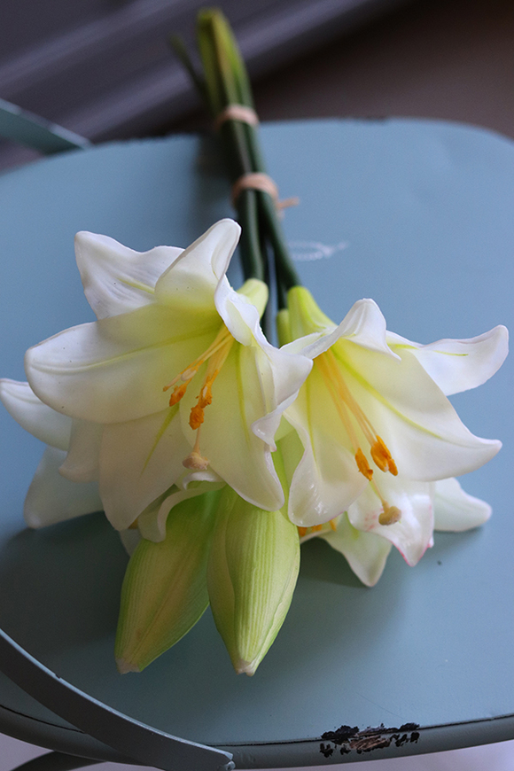 bukiet silikonowych kwiatów, Lilianna, 6szt., dł.48cm