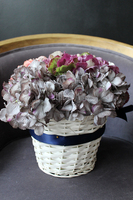 kosz z kwiatami Romantyczna Hortensja Fiolet 28x28cm