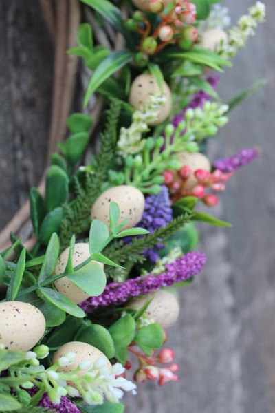 dekoracyjny wianek na drzwi Jajka Wielkanocne, śr.34cm